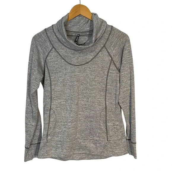 Kuhl Lea Grey Cowl Neck Pullover Long Sleeve Thumb Hole Top Womens Small - Picture 1 of 10